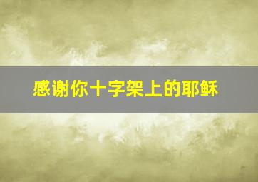 感谢你十字架上的耶稣