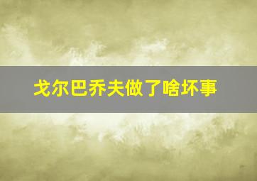 戈尔巴乔夫做了啥坏事