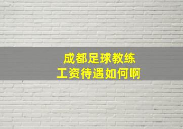 成都足球教练工资待遇如何啊