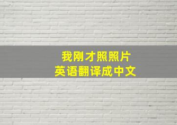 我刚才照照片英语翻译成中文