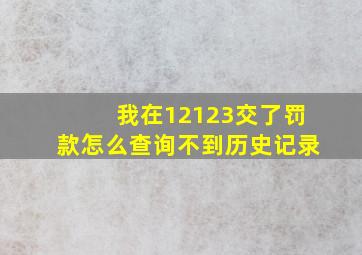 我在12123交了罚款怎么查询不到历史记录