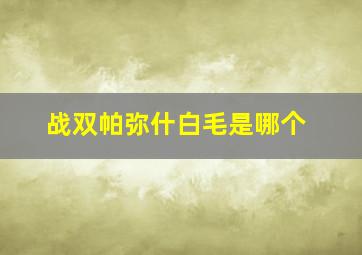 战双帕弥什白毛是哪个