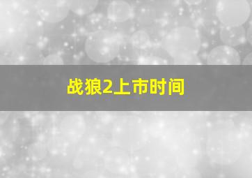 战狼2上市时间