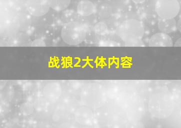 战狼2大体内容