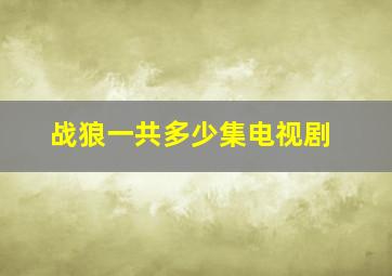 战狼一共多少集电视剧