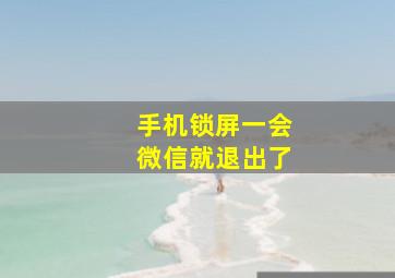 手机锁屏一会微信就退出了