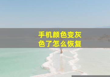 手机颜色变灰色了怎么恢复