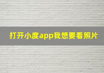 打开小度app我想要看照片