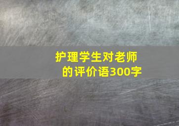 护理学生对老师的评价语300字