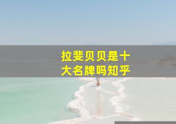 拉斐贝贝是十大名牌吗知乎