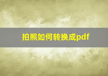 拍照如何转换成pdf