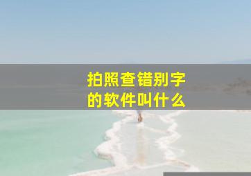 拍照查错别字的软件叫什么