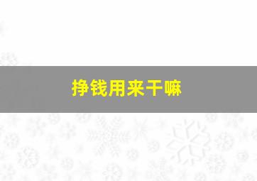 挣钱用来干嘛