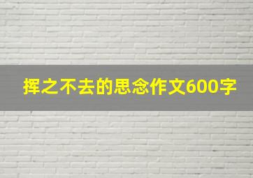 挥之不去的思念作文600字