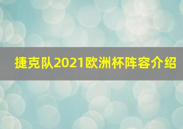 捷克队2021欧洲杯阵容介绍