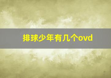 排球少年有几个ovd