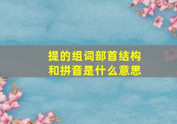 提的组词部首结构和拼音是什么意思