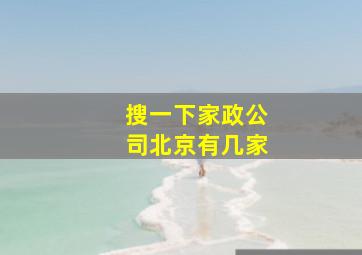 搜一下家政公司北京有几家