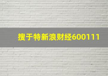 搜于特新浪财经600111