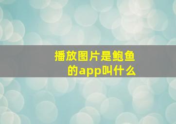 播放图片是鲍鱼的app叫什么