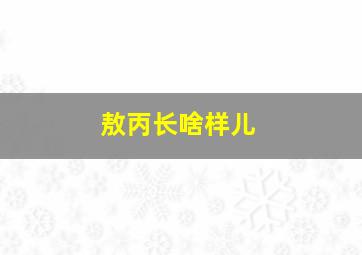 敖丙长啥样儿