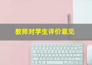 教师对学生评价意见