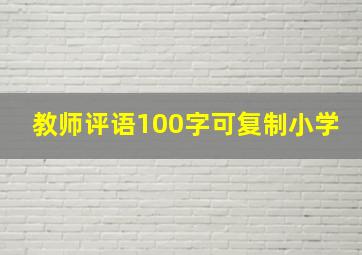 教师评语100字可复制小学