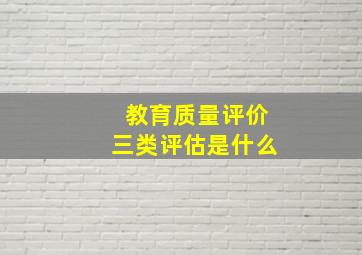 教育质量评价三类评估是什么