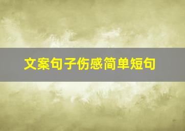 文案句子伤感简单短句