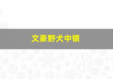 文豪野犬中银