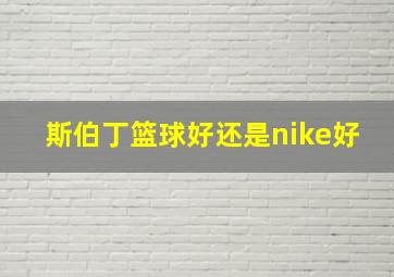 斯伯丁篮球好还是nike好