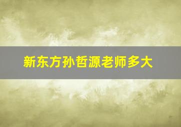 新东方孙哲源老师多大