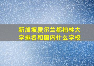 新加坡爱尔兰都柏林大学排名和国内什么学校