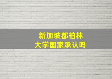 新加坡都柏林大学国家承认吗