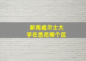 新南威尔士大学在悉尼哪个区