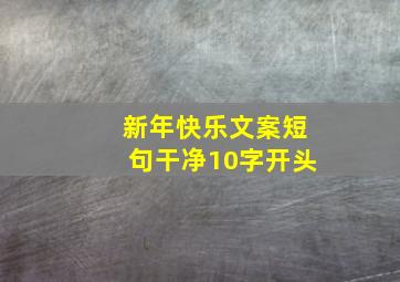 新年快乐文案短句干净10字开头