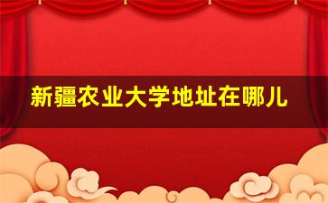 新疆农业大学地址在哪儿