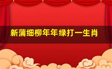 新蒲细柳年年绿打一生肖