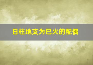 日柱地支为巳火的配偶