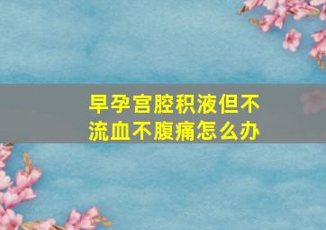 早孕宫腔积液但不流血不腹痛怎么办