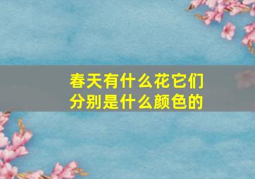 春天有什么花它们分别是什么颜色的