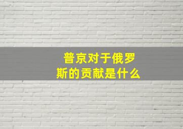 普京对于俄罗斯的贡献是什么