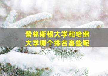 普林斯顿大学和哈佛大学哪个排名高些呢