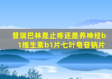 普瑞巴林是止疼还是养神经b1维生素b1片七叶皂苷钠片