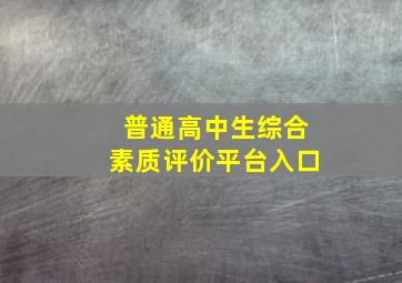 普通高中生综合素质评价平台入口