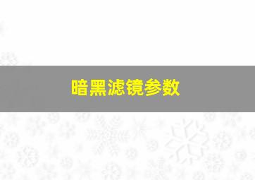 暗黑滤镜参数