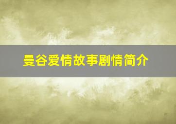 曼谷爱情故事剧情简介