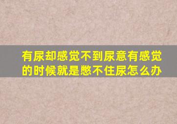 有尿却感觉不到尿意有感觉的时候就是憋不住尿怎么办