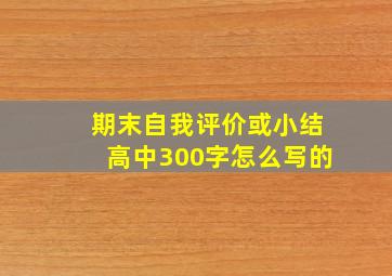 期末自我评价或小结高中300字怎么写的