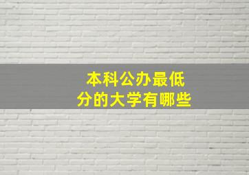 本科公办最低分的大学有哪些